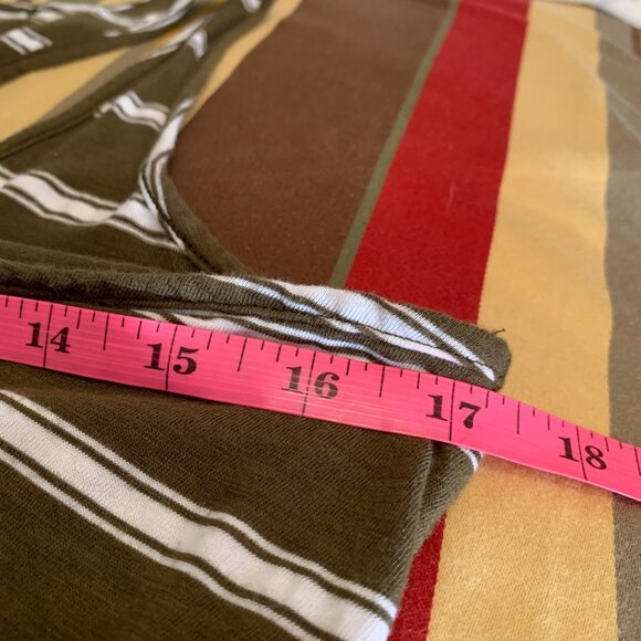 Micheal Stars Women’s Jersey Dress Maxi Striped Brown Off-White Razor Back OS - Picture 11 of 16